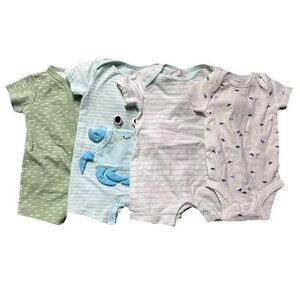 Cat & Jack Baby Onesie in Light Blue and White Stripes